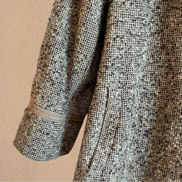 Vintage Jocardi tweed coat leather trim waist tie - Picture 6 of 16